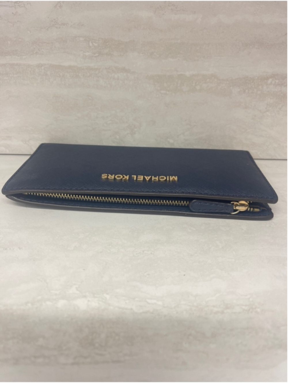Michael Kors Large Card Case Carryall Wallet Navy Blue - Picture 4 of 4